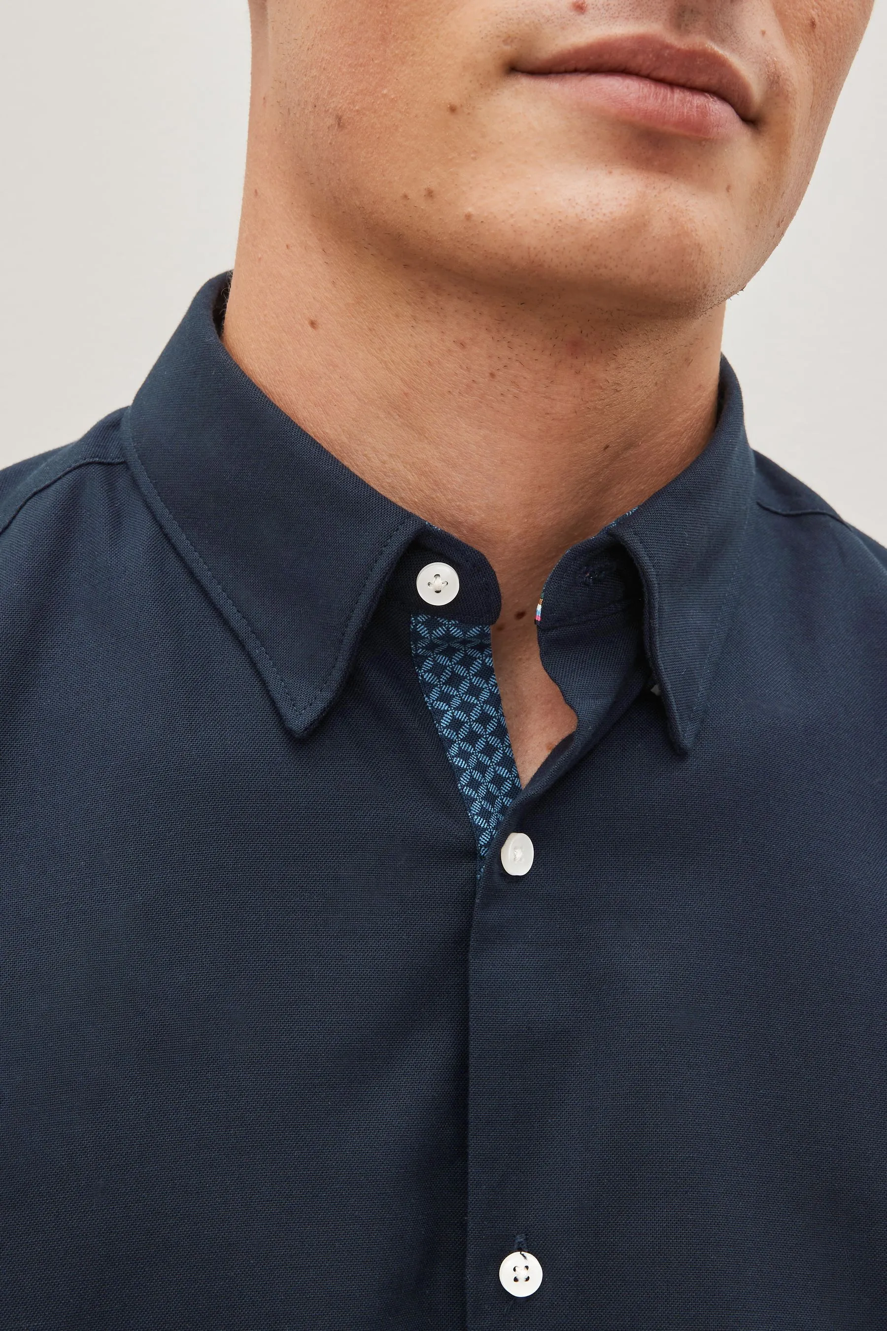 Vestibilità slim  Stretch Oxford Maniche corte Shirt    